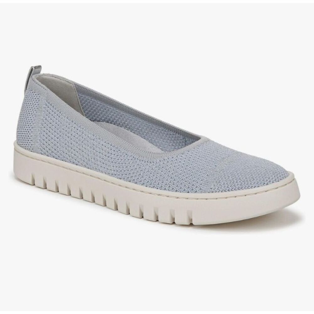 Vionic Womens Uptown Knit Skimmer Flat Light Grey Sz 8.5 Wide